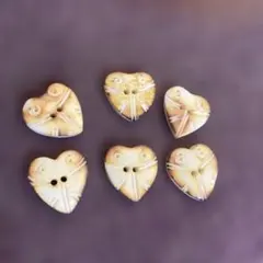 ⭐️最終セール！自然素材！インド製☆ハンドメイド★水牛の骨製 ボタン6個組 O-2