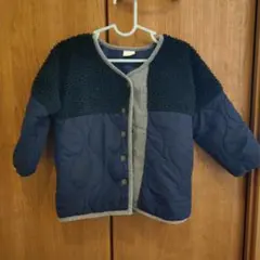 petit main ボアキルティングジャケット S ネイビー/ブラック