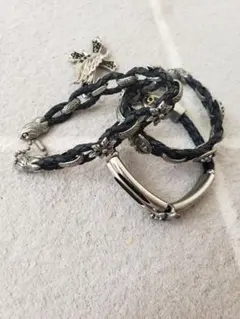 レザー編み込みブレスレット3本セット