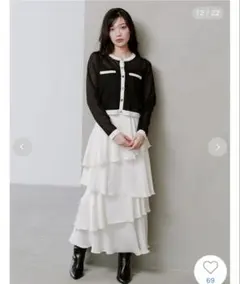 SNIDEL レイヤードフレアスカート