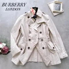 美品✨バーバリーロンドン ナイロントレンチコート プリーツ メガチェック 40