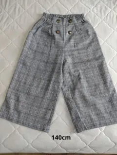 pom ponette チェック柄ワイドパンツ 140cm　女の子　秋冬