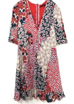 ZARA ザラ 花柄 Ｖネック チュニック ワンピース ミニ丈