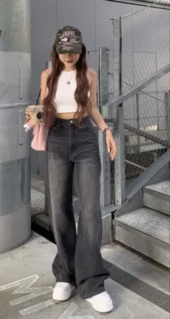 GRL ストレートデニムパンツCu557
