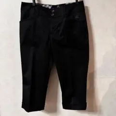 Burberry Bluelabelブラック クロップドパンツ 36