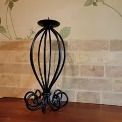 キャンドルスタンド　 ヴィンテージ　アイアンスチール製　高さ約30cm