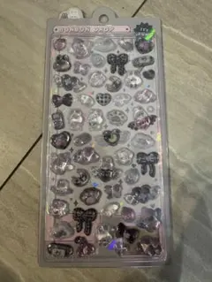 〈新品〉うさぎ　ボンボンドロップシール　オリジナル　動物　しろくろふわふわ