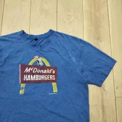 US古着Tシャツ マクドナルド McDonald's HAMBURGER ブルー
