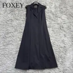 極美品✨フォクシー ドレスシャンパン フレアワンピース ウール ミッドナイト38 極美品✨フォクシー ドレスシャンパン フレアワンピース ウール