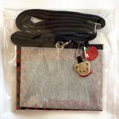 新品　ファミリア ネームホルダー　赤チェック　パスケース