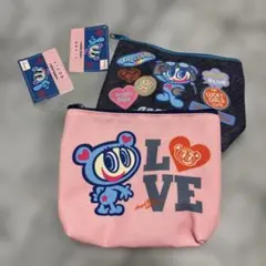 新品未使用　エンジェルブルー　舟形ポーチ　2点セット