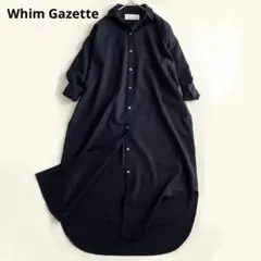 2164Z 美品 ウィムガゼット ロングニットワンピース 綿 カシミア 黒 2164Z 美品 ウィムガゼット ロングニットワンピース 綿 カシミア