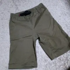 オリーブ色 ハーフパンツ 調整可能ベルト付き