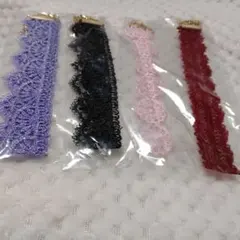 レースチョーカーセット（紫・黒・ピンク・赤）