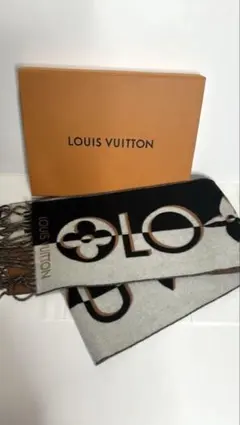 【新品未使用】LOUIS VUITTON マフラー ブラック/グレー