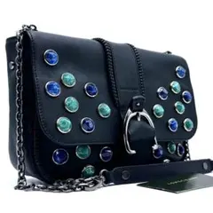 極美品✨LONG CHAMP アマゾーヌ レザー チェーンショルダーバッグ 黒