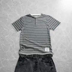 00s heather gray henley pocket tee cboy - メルカリ