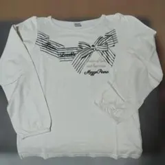 Mezzo Piano リボン付き長袖Tシャツ