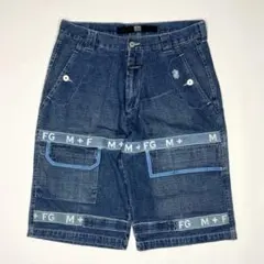 新品☆ GIRBAUD シャトルパンツ デニムハーフパンツ ダメージ加工 90s ジルボー GIRBAUD シャトルパンツ デニムハーフパンツ ダメージ 90s