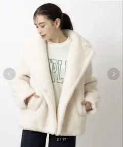 OPAQUE CLIP フェイクボアミドルコート