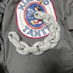 毛糸　白系　ウォレットチェーン