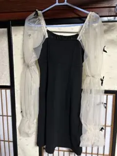 シースルー袖 ブラック パーティードレスのサムネイル