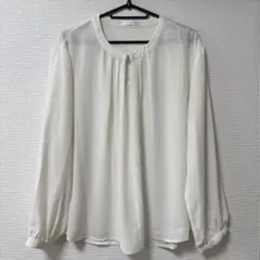 ドレスキップ 長袖ブラウス ホワイト オフィスカジュアルのサムネイル