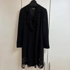 HIROKO KOSHINO ブラック テーラードジャケット　花カットワークのサムネイル
