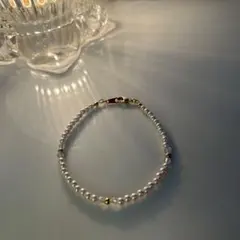 ホワイトパール ゴールドビーズ のブレスレット