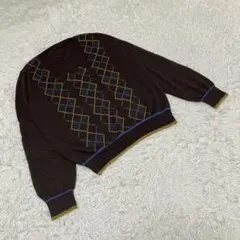 Paul Smith BLACK 長袖ニット　薄手　ウール素材　ブラウン　XXLのサムネイル