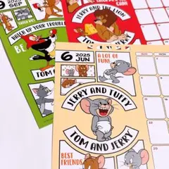 トムとジェリー　カレンダー　2025 コレクション　タフィー　ニブルス　ライオン