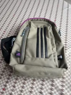 adidas カーキ 3本ライン バッグ中古品