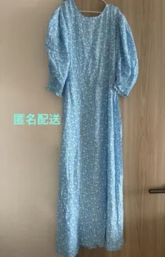 ZARA 小花柄ロングワンピース ゴムシャーリング　マキシワンピ