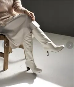 SESTO プレートヒールスクエアトゥロングブーツのサムネイル