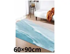海 ビーチ ラグマット 60×90 玄関マット 西海岸風 インテリア 北欧風 青