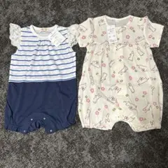 新品 ベビー80サイズ ロンパース2点セット