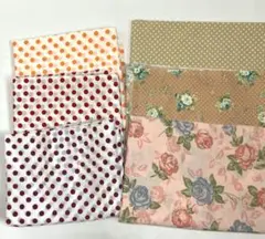 生地、はぎれ、ハギレ、綿、新品、美品、セット、お買い得、バラ柄、ドット柄、