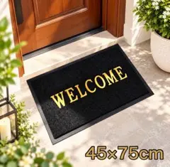 ラスト1点❗️玄関マット WELCOME 黒　泥落とし PVC 水洗い　掃除機OK