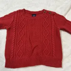 babyGap ケーブル編みレッドセーター 12-18ヶ月