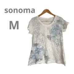 海外古着【sonoma 】　花柄プリント Tシャツ Mサイズ　カジュアル
