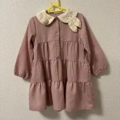 うさぎ襟 ティアードワンピース ピンク