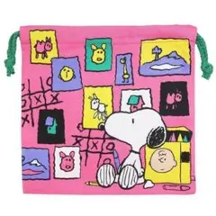 【巾着袋】スヌーピー きんちゃくポーチ ミュージアム ピーナッツ