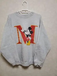 90´s Hanes　ミッキーマウス プリント スウェット グレー　USA製