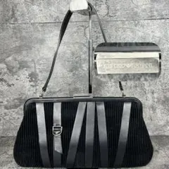 EMPORIO ARMANI コーデュロイ×レザー ワンショルダー