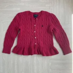 Polo Ralph Lauren ピンクカーディガン 3/3T ペプラム