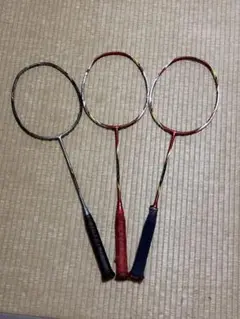 バドミントンラケット 3本セット ※ヒビ有り