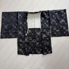 ■E5920■中古■正絹■黒　金糸・銀糸・ラメ　袷　羽織■丈78　裄60