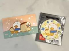 お文具といっしょ　サンリオ　缶バッチ　イラストカード　プリンさん　ペックルのサムネイル