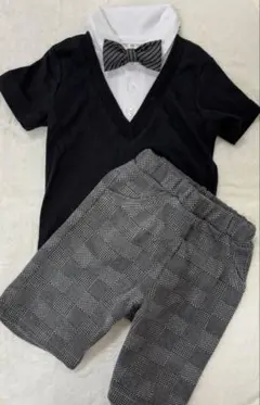 キッズ フォーマルセット 80サイズ　黒/白