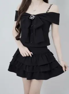 ルミニョン Ribbon off-shoulder Bijou cami top ルミニョン Ribbon off-shoulder Bijou cami top - メルカリ